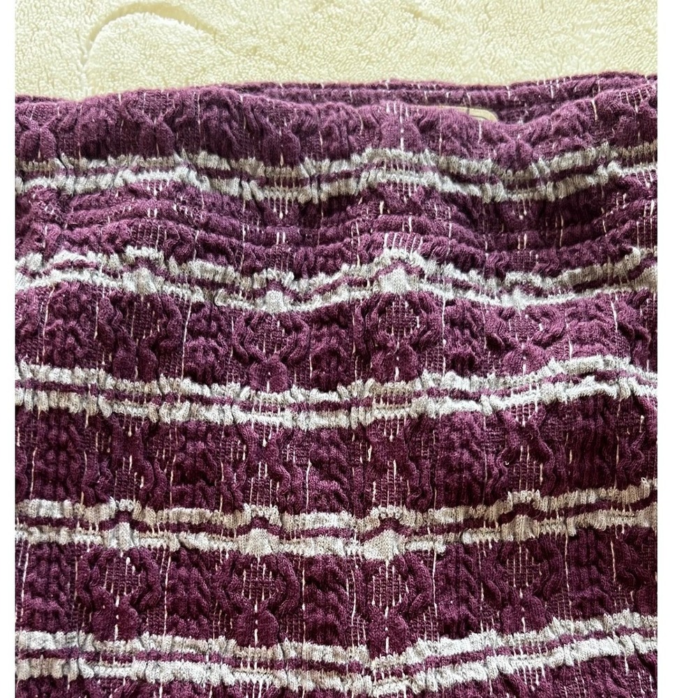 Free People NWT Plum Prune Textured Striped Stretch High Rise Shorts Size 4 - Picture 3 of 9